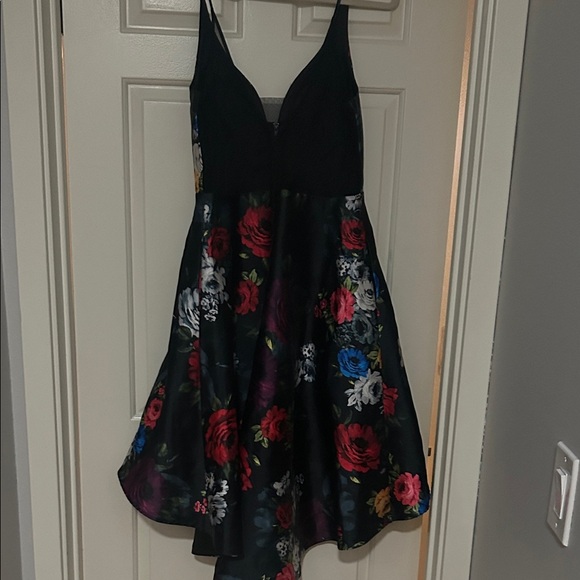 Sequin Hearts Floral High Low Dress - Black, Red, Blue - Picture 5 of 9